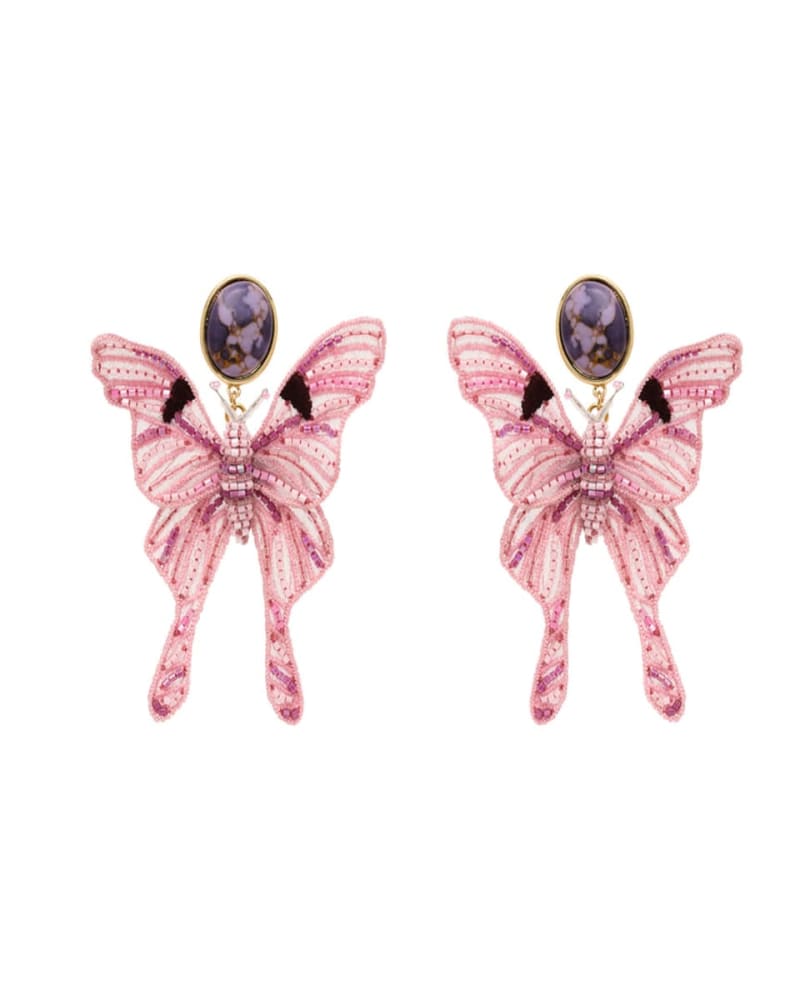 Front of a size one-size-fits-all Luna Moth Earrings in LILAC by Mignonne Gavigan. | dia_product_style_image_id:320197